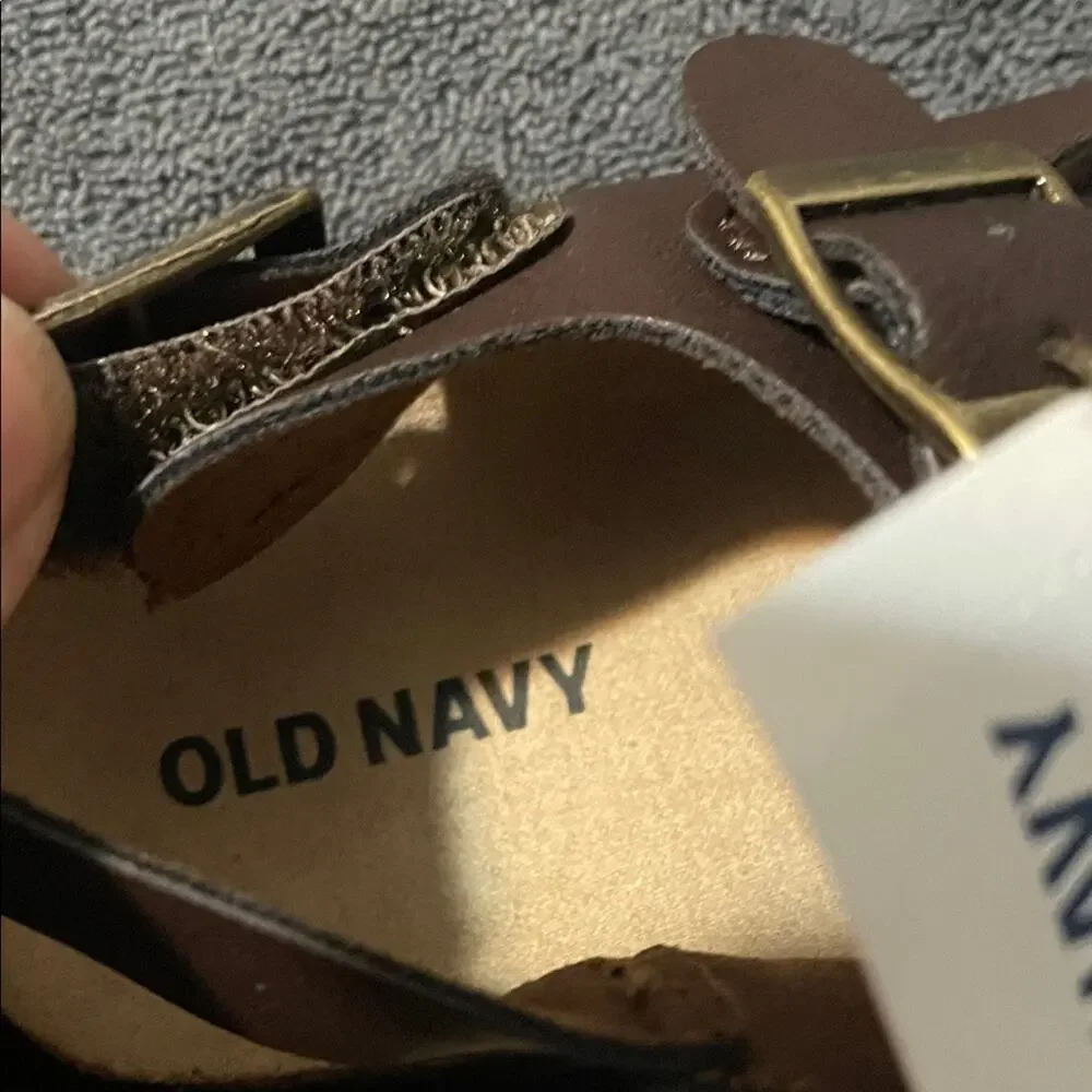 Old Navy Dark Brown Triple-Buckle Kids Sandals